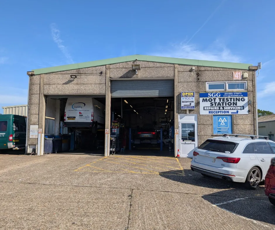 The workshop and MOT bays at SGG Dunsfold Park